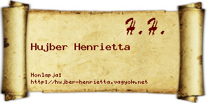 Hujber Henrietta névjegykártya