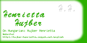 henrietta hujber business card